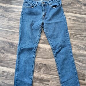 Levi's Blue Mid Rise Straight Leg Women's Jeans